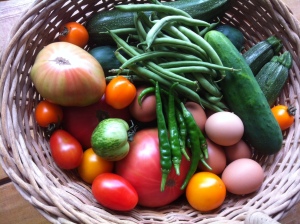 Fresh produce from our homestead